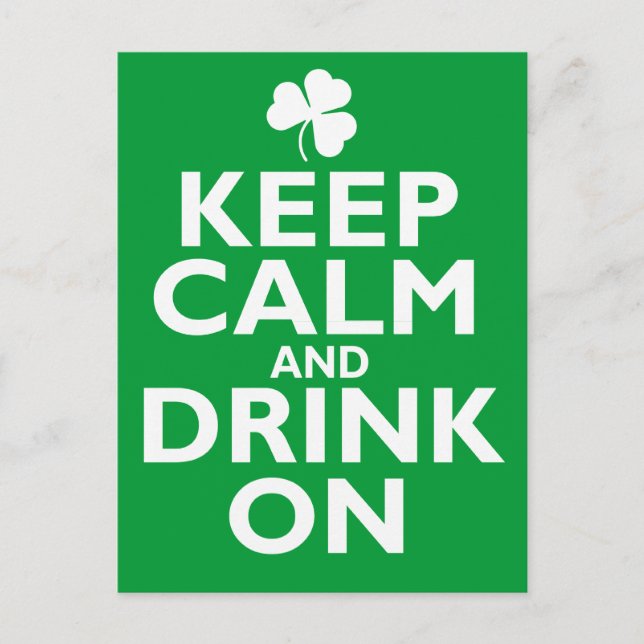 Keep Calm St Patricks Day Humour Postcard (Front)