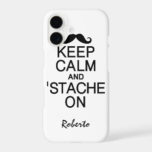 Keep Calm & 'Stache On custom monogram cases