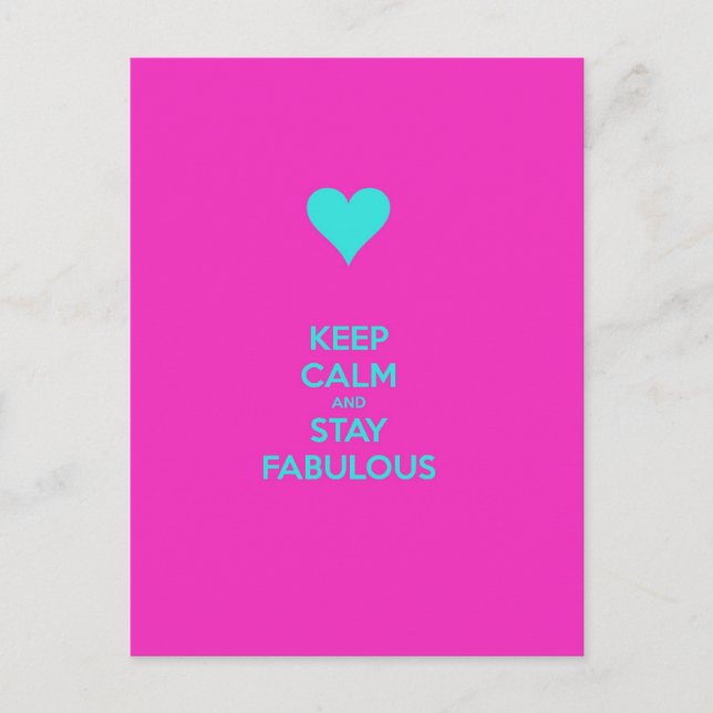Keep Calm & Stay Fabulous Postcard (Front)