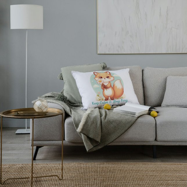 Keep Calm & Stay Foxy Decorative Cushion (Creator Uploaded)