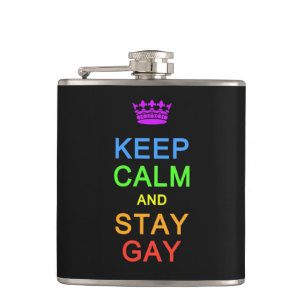 Keep Calm & Stay Gay custom flask