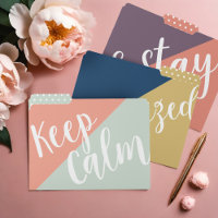 Keep Calm & Stay Organised Modern Trendy Abstract