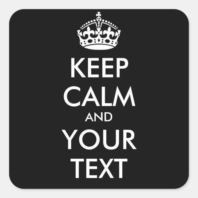 Keep Calm Sticker - personalised text (Front)