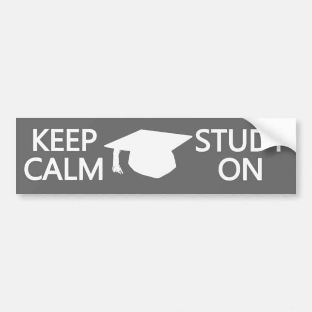 Keep Calm & Study On custom bumpersticker Bumper Sticker (Front)