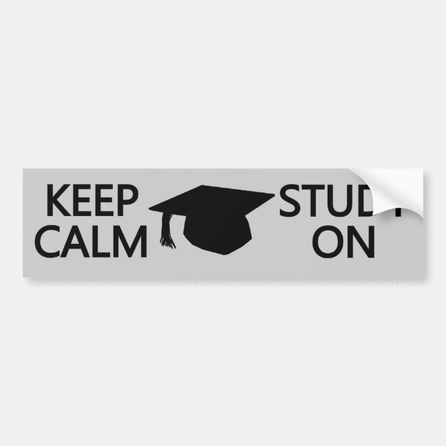 Keep Calm & Study On custom bumpersticker Bumper Sticker (Front)