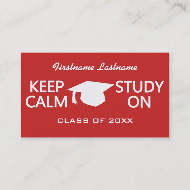 Keep Calm & Study On custom cards for students (Front)