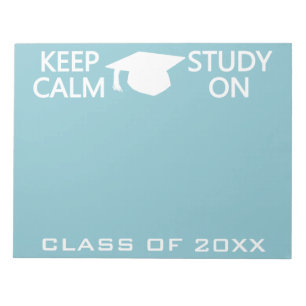 Keep Calm & Study On custom colour notepad