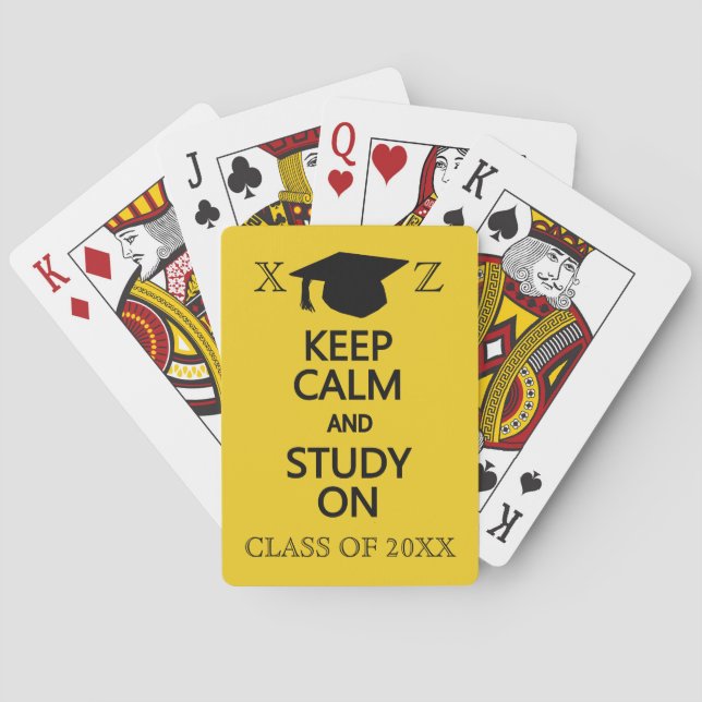 Keep Calm & Study On custom colour playing cards (Back)