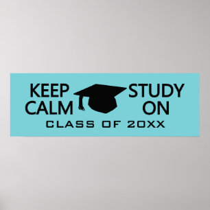 Keep Calm & Study On custom colour poster