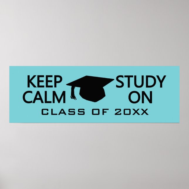 Keep Calm & Study On custom colour poster (Front)