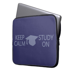 Keep Calm & Study On custom laptop sleeve