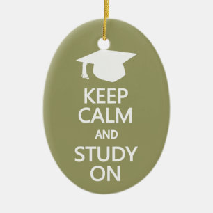 Keep Calm & Study On custom ornament