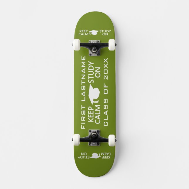 Keep Calm & Study On custom skateboards (Front)