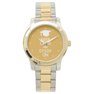 Keep Calm & Study On custom watches