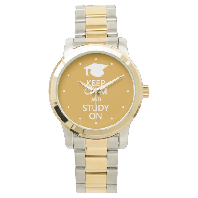 Keep Calm & Study On custom watches (Front)