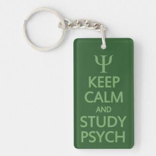 Keep Calm & Study Psych custom key chain