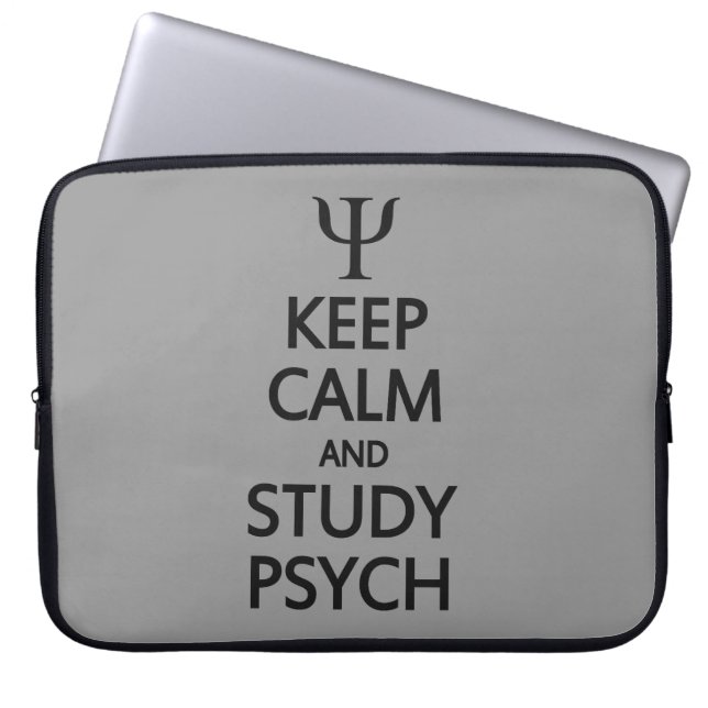 Keep Calm & Study Psych custom laptop sleeve (Front)