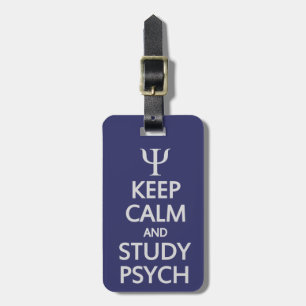 Keep Calm & Study Psych custom luggage tag