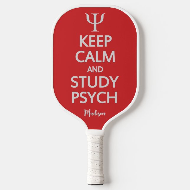 Keep Calm & Study Psych custom name Pickleball Paddle (Front)