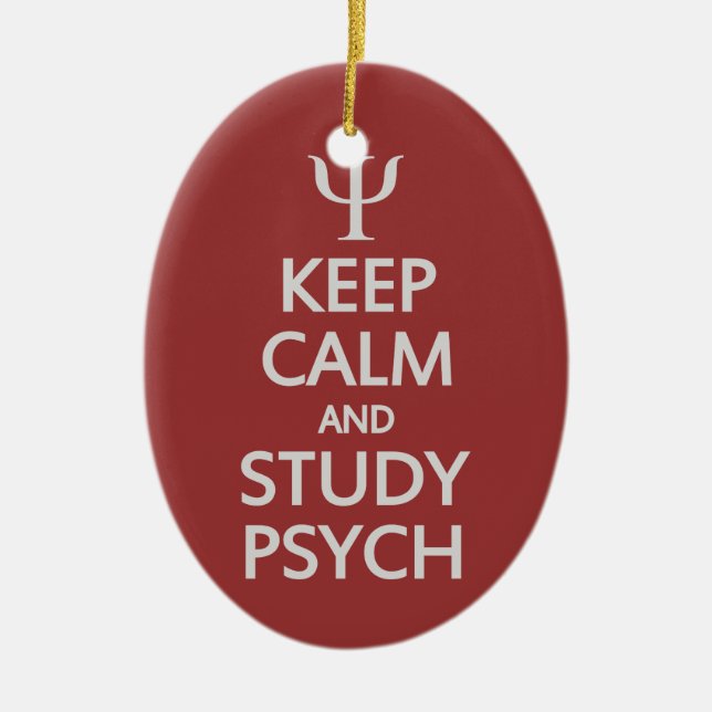 Keep Calm & Study Psych custom ornament (Front)