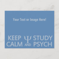 Keep Calm & Study Psych custom postcard