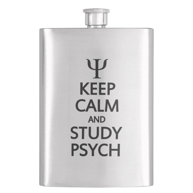 Keep Calm & Study Psych flask (Front)