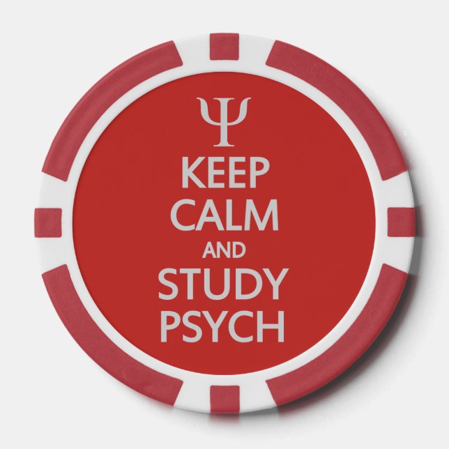 Keep Calm & Study Psych poker chips (Front)