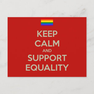 keep calm support equality postcard