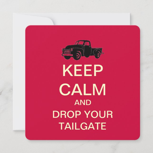 KEEP CALM Tailgate Graduation Party Invitation (Front)