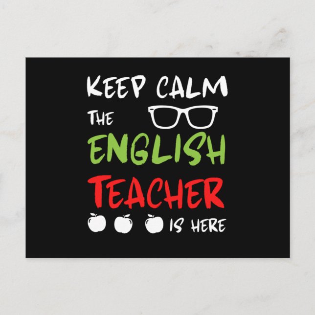 Keep Calm Teaching School Gift Postcard (Front)