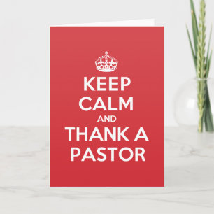 Keep Calm Thank Pastor Greeting Note Card