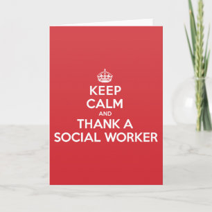 Keep Calm Thank Social Worker Greeting Note Card