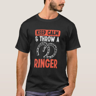 Keep Calm Throw Ringer Horseshoes Team Player Vi T-Shirt
