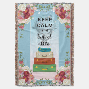 Keep Calm Travel On Throw Blanket