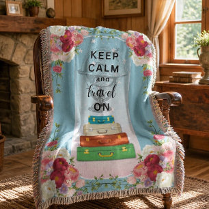 Keep Calm Travel On Throw Blanket