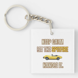Keep Calm, Triumph Spitfire Key Ring