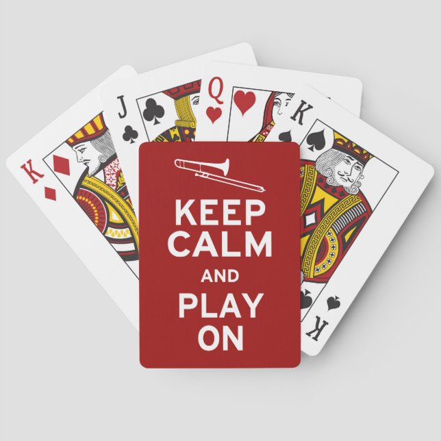 Keep Calm Trombone Playing Cards (Back)