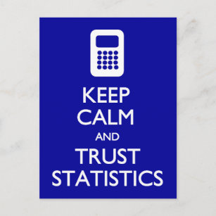 Keep Calm Trust Statistics postcard