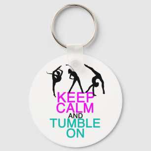 Keep Calm Tumble On Gymnastics Key Ring