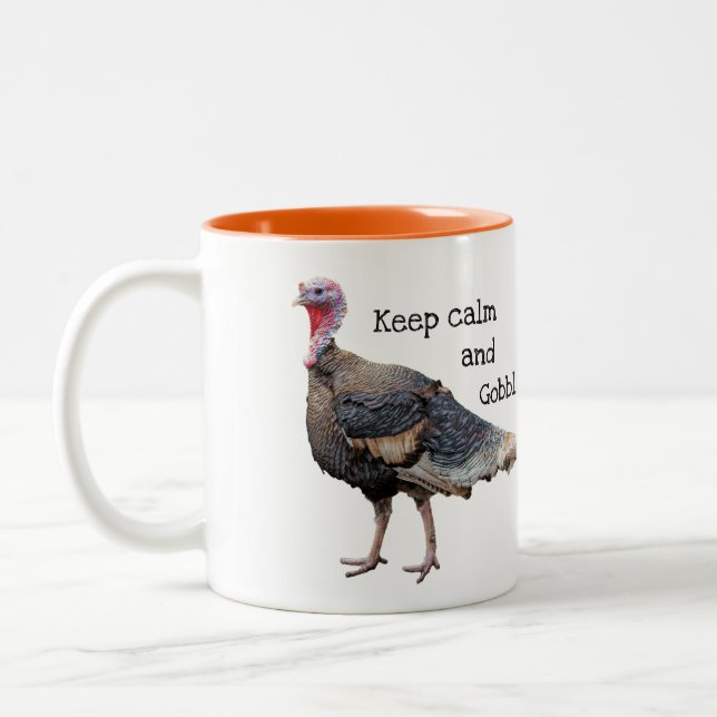 Keep Calm Turkey Two-Tone Coffee Mug (Left)