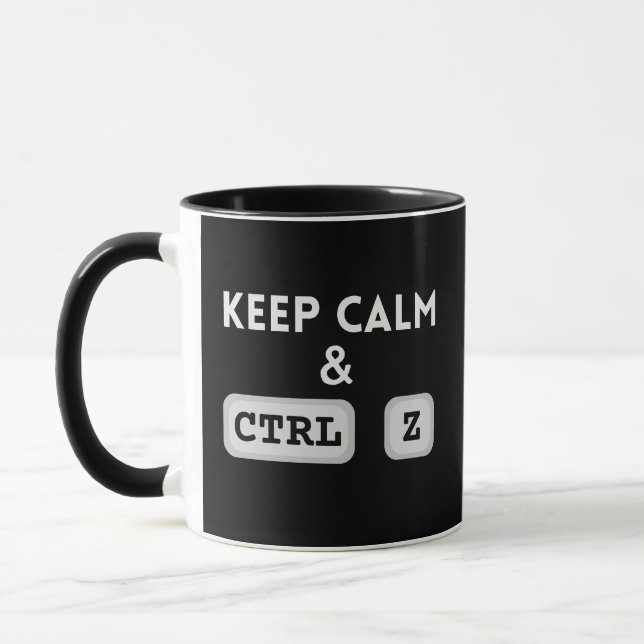 Keep Calm & Undo CTRL Z Funny IT Geek Mug (Left)