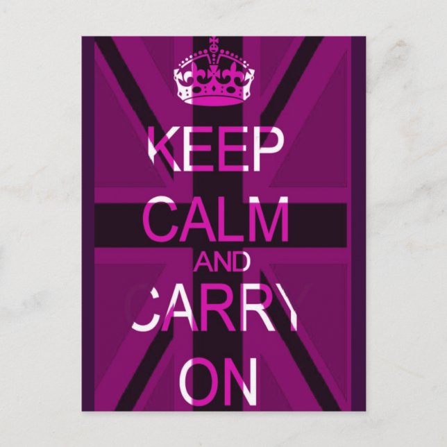 Keep Calm Union Jack postcard (Front)