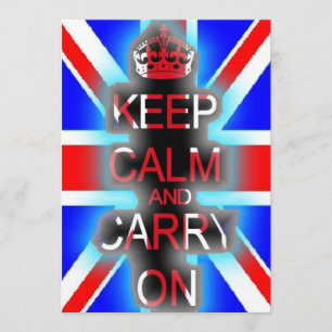 Keep Calm Union Jack vintage invitation