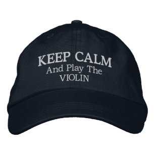 Keep Calm Violin Music Embroidered Hat