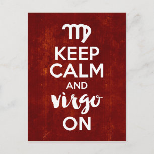 Keep Calm Virgo On Birthday Astrology Postcard