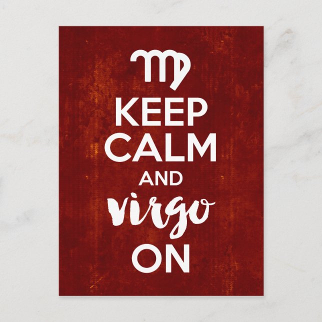 Keep Calm Virgo On Birthday Astrology Postcard (Front)