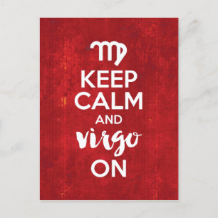 Keep Calm Virgo On Birthday Astrology Postcard