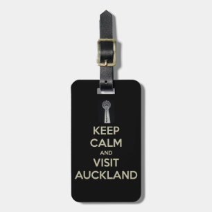 keep calm visit auckland luggage tag
