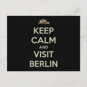 keep calm visit berlin postcard