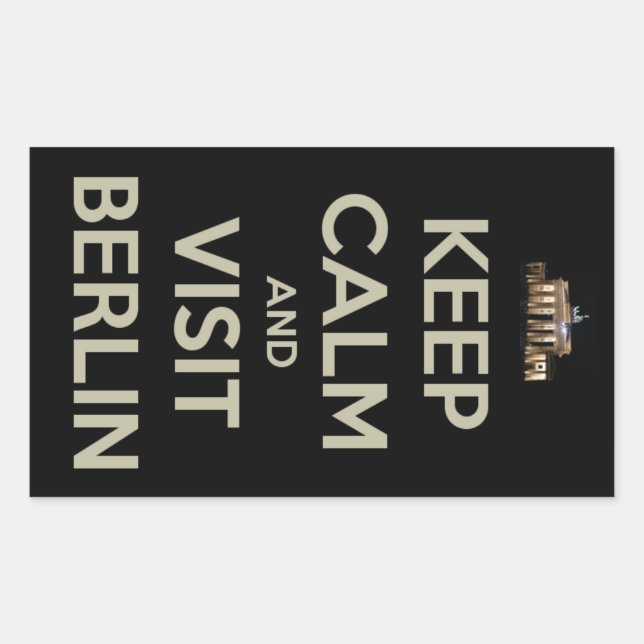 keep calm visit berlin rectangular sticker (Front)